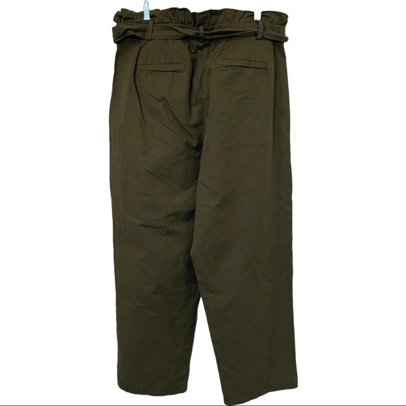 NWT 7 FOR ALL MAN KIND ARMY GREEN PAPERBAG WAIST PANTS SIZE XL. 100% Cotton - Picture 3 of 8